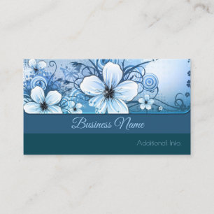 Teal Floral Cartão de visita