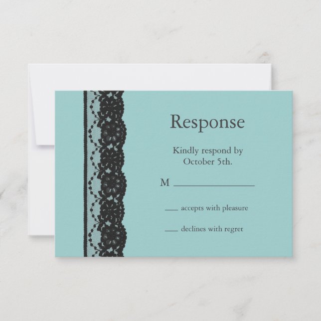 Teal French Lace RSVP (Frente)