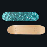 Teal Glitter Skateboard<br><div class="desc">Crie seu skate personalizado com suas próprias imagens e texto.</div>