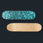 Teal Glitter Skateboard<br><div class="desc">Crie seu skate personalizado com suas próprias imagens e texto.</div>