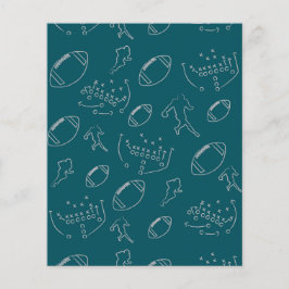 Teal & Gray Football Play Team Color Paper