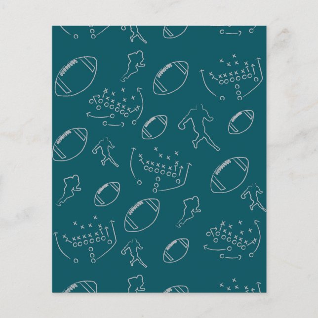 Teal & Gray Football Play Team Color Paper (Frente)