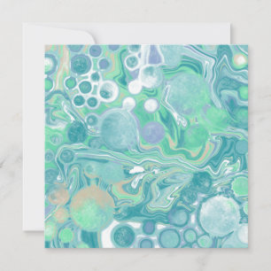 Teal Green Blue Marble Fluid Art Obrigado