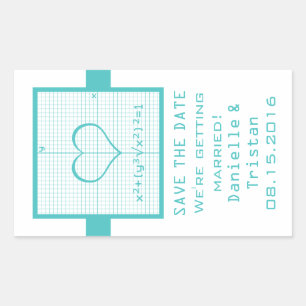 Teal Heart Math Graph, salve os adesivos