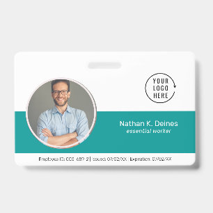 Teal ID Empresa de Segurança de Foto Crachá de F