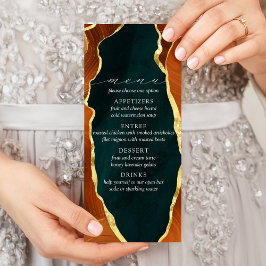 Teal, Laranja Queimado e Menu de Casamento Agata D