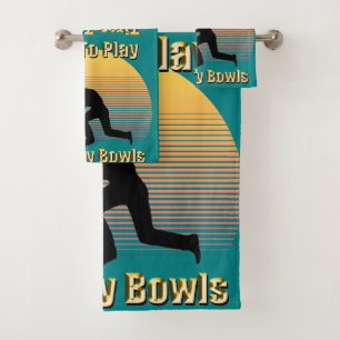 Teal Lawn Bowls Playtime, Conjunto de Toalhas de B