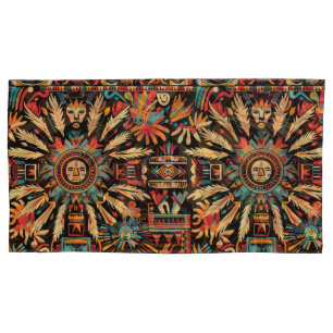 Teal Luxurioso "Sonho Aztec" Rei Pillowcase