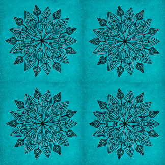 Teal Mandala Azulejo Sagrado Geometria Natureza De