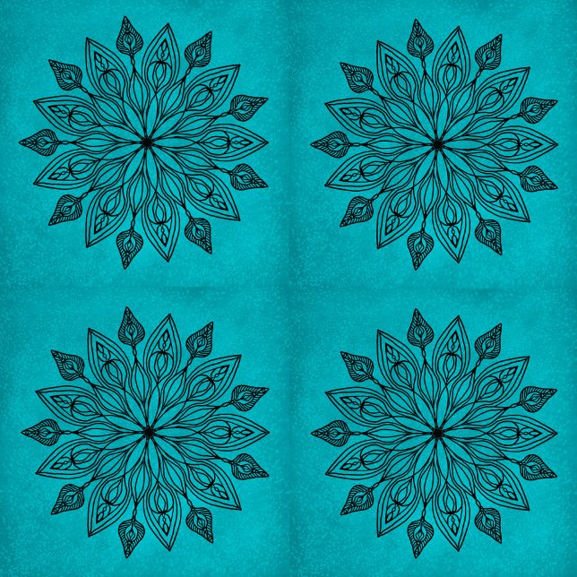Teal Mandala Azulejo Sagrado Geometria Natureza De (Criador carregado)