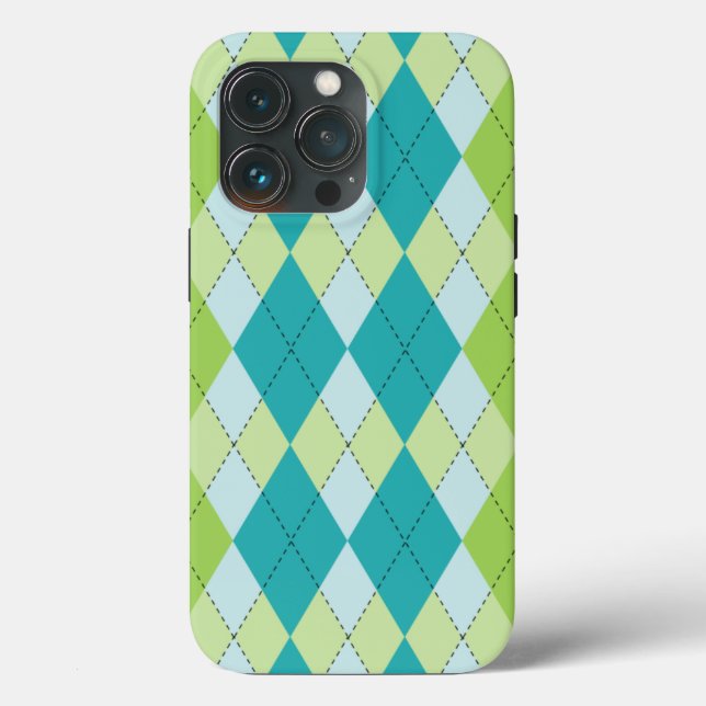 Teal Melon Mod Argyle (Verso)