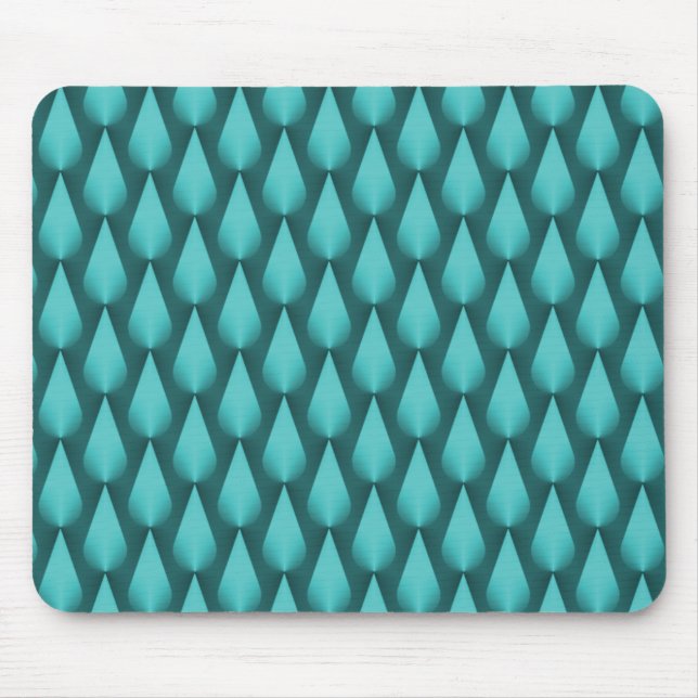 Teal Metálico Dazzling Raindrops Mousepad (Frente)