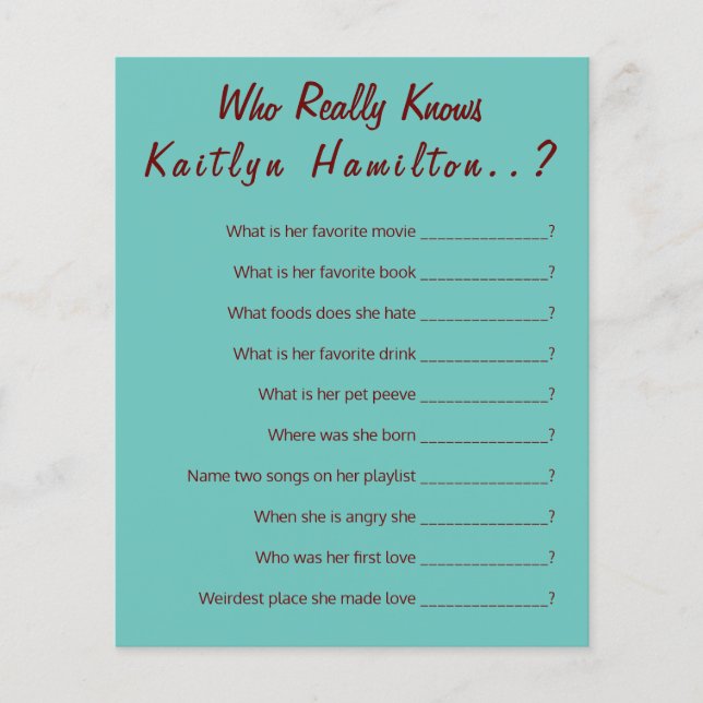 Teal Monogramo 💍 jogo moderno do Chá de panela (Frente)