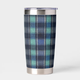 Teal & Navy Tartan Plaid Stainless Steel Tumbler