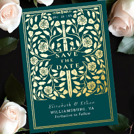 Teal Royal Medieval Wedding Salvar Data