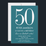 Teal Turquoise Moderna Adultos Convites de Anivers<br><div class="desc">Uma simples e moderna tartaruga teal e um convite de aniversário branco para o marco ou qualquer aniversário etário. Este convite é para qualquer idade,  incluindo marcos: 18º 21rua 30 35º 45º 45º 50º 55º 60º 65º 70 75º 80 85º 90 65º</div>