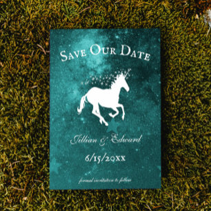 Teal Unicorn Salve O Anúncio De Data