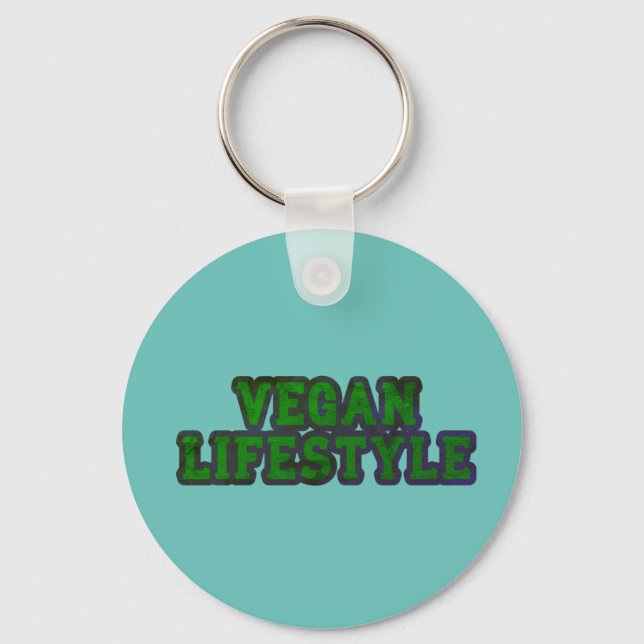 Teal Vegan Lifestyle Chaveiro (Frente)