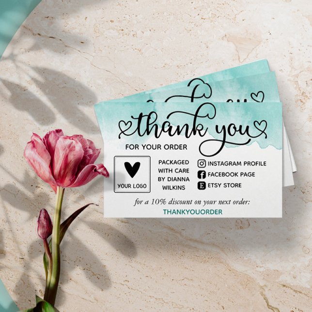 Teal Watercolor Agradecemos Por Encomendar A Mídia (Criador carregado)