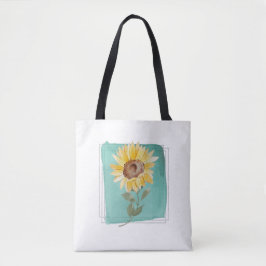 Teal Watercolor Bolsa de girassol