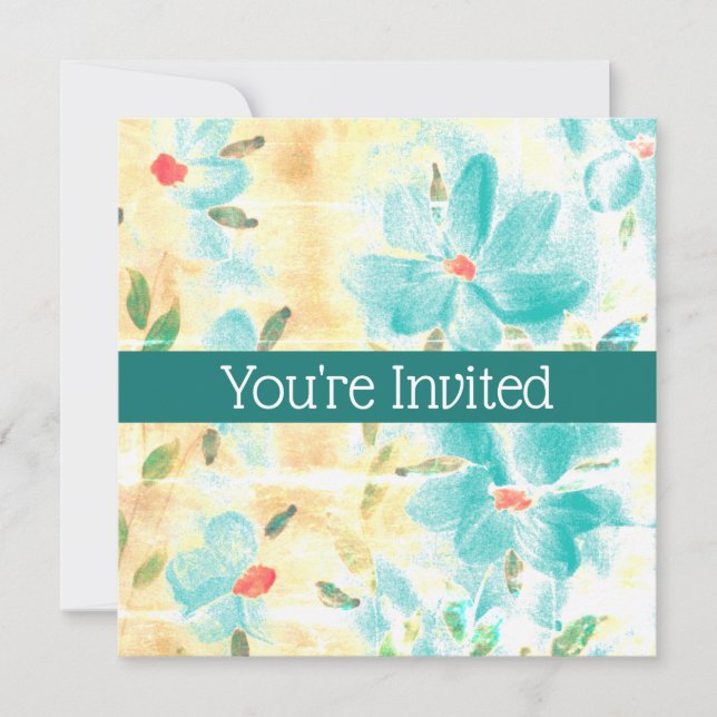 Teal Watercolor Floral (Frente)
