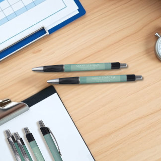 Teal Watercolor Onda Natação Moderna Caneta do Tre