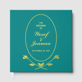 Teal Wedding Foil Guest Book