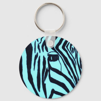 Teal Zebra Chaveiro