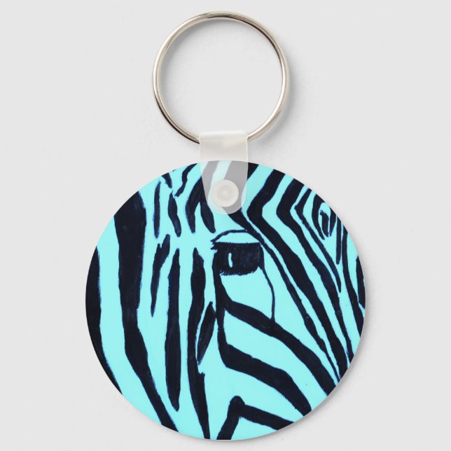 Teal Zebra Chaveiro (Frente)