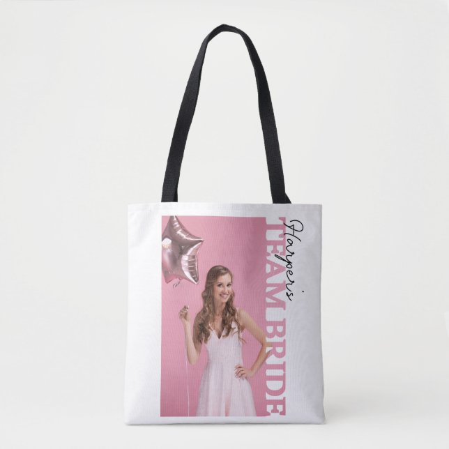 Team Bride Photo Tote Bag | Personalised Hen Party (Frente)