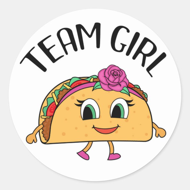 Team Girl Taco temático gênero revela adesivos de  (Frente)