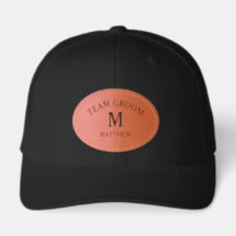 Team Groom Hats for Wedding with Initial and Name