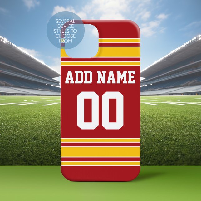 Team Jersey com nome e número (Personalized Phone Case with a Football Jersey Stripe Design)