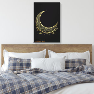 Tear Lunar Dourado Fino em Canvas