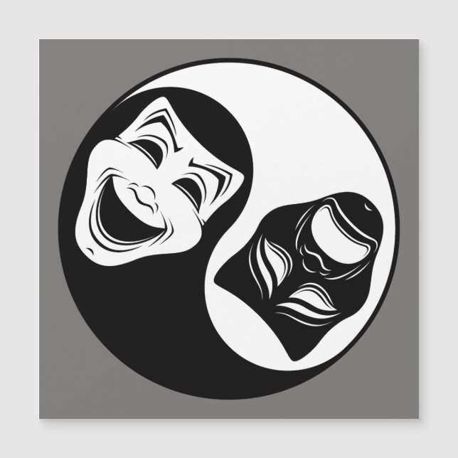 Teatro Yin Yang Design - Máscaras de Comédia e Tra (Frente)