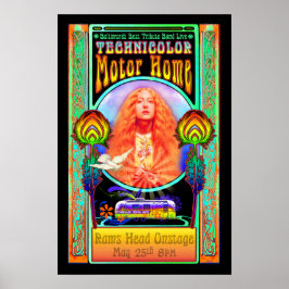 Technicolor Motor Home Banda Rock Art Poster