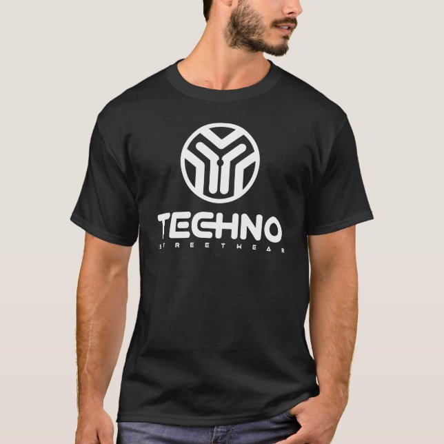 Techno Streetwear - logotipo - camisa dos homens (Frente)
