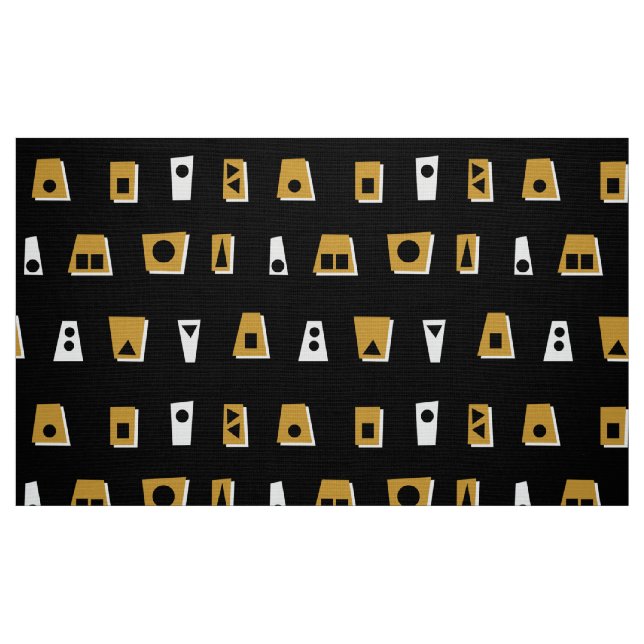Tecido 020216 - Dourado Brown, White and Black on Black ( (Fat Quarter)