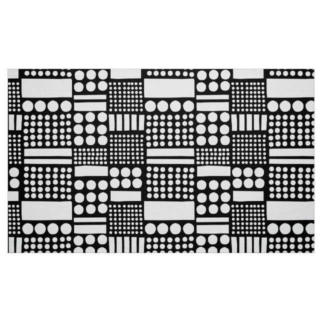 Tecido 100416 - Branco sobre Preto (Fat Quarter)