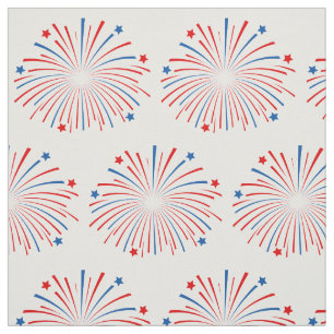 Tecido 14 de julho padrão de fogos de artifício impress