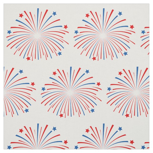 Tecido 14 de julho padrão de fogos de artifício impressão (Modelo)
