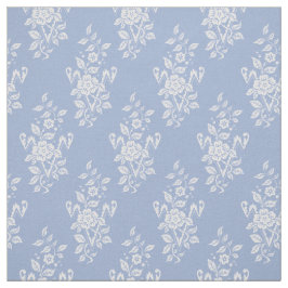 Tecido 1889 Floral, Pó Azul