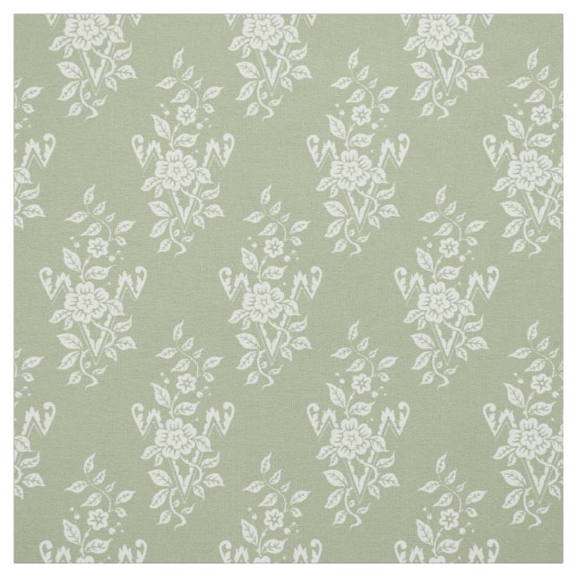 Tecido 1889 Floral, Primavera Verde (Modelo)