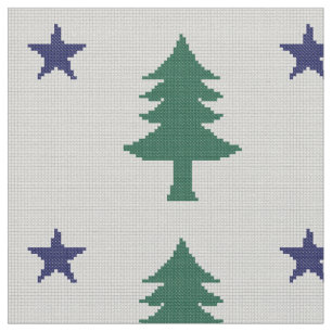 Tecido 1901 Maine Flag Faux Cross Stitch
