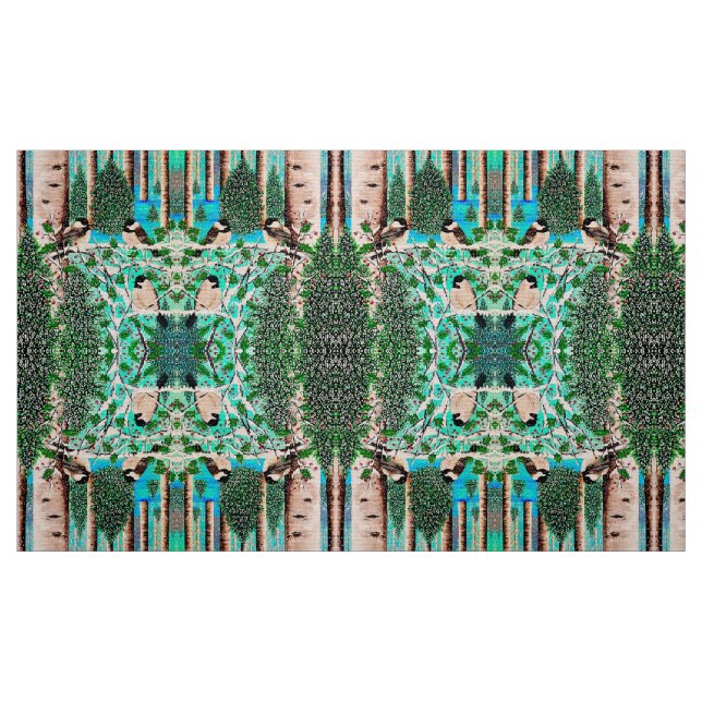Tecido 1 de Chickadees Natal (Fat Quarter)