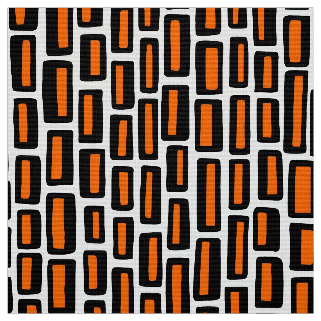 Tecido 200515 - Preto e laranja no branco (Modelo)