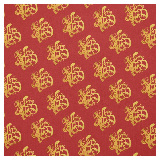 Tecido 2018 chinês do ano novo de Papercut do cão (Modelo)