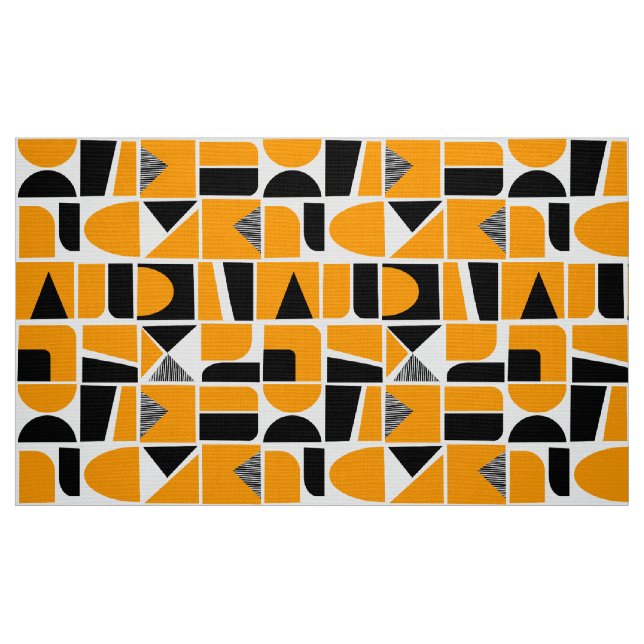 Tecido 230616 - Yellow Orange and Black (Laranja e Preto  (Fat Quarter)
