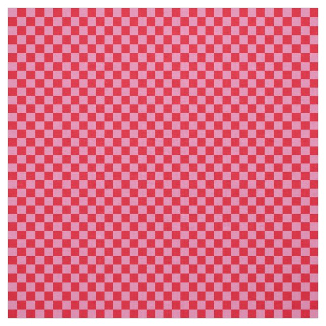 Tecido .25 Polegadas - Checkboard rosa e vermelha (Modelo)