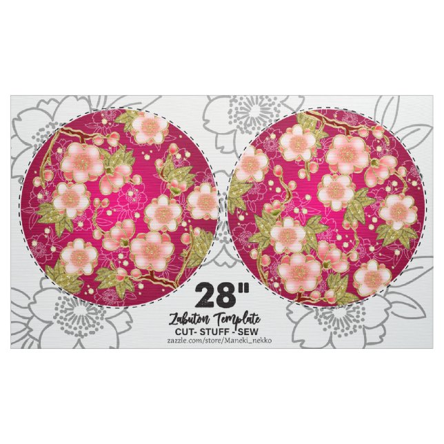 Tecido 28" padrão japonês de almofada para cortar e costu (Jarda)